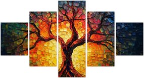 Obraz - Drzewo życia w mozaice (125x70 cm)