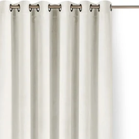 Kremowa aksamitna zasłona częściowo zaciemniająca (dimout) 400x270 cm Velto – Filumi