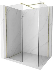Mexen Kioto ścianka prysznicowa Walk-in 135 x 70 cm, transparent, złota - 800-135-202-50-00-070