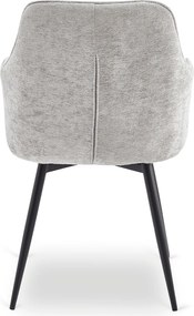 Krzesło Tapicerowane Obrotowe do Salonu LARISA Szare Nowoczesne