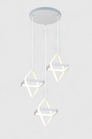 Lampa geometryczna LED klosz wisząca sufitowa AT53-3SL-Biała