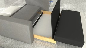Sofa rozkładana z funkcją spania WAVE szara ELTAP