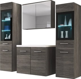 MINIO go for it, Meble łazienkowe MARIT II w kolorze sosna bodega, z oświetleniem LED