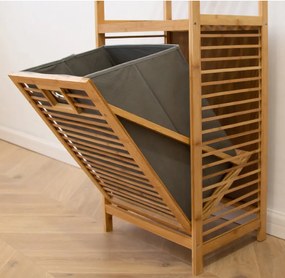 PROMOCJA Szary bambusowy kosz na pranie SOBIKON II. jakość