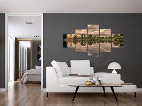 Obraz jeziora i drzew (125x70 cm)