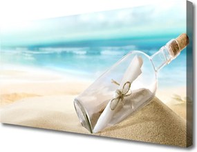 Obraz na płótnie List w Butelce na Piasku