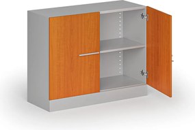 Metalowa szafa z drewnianymi drzwiami, demontowana, 800 x 1000 x 400 mm, czereśnia