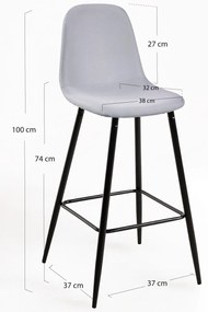 Czarny taboret z tkaniny tekowej