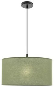 Zielona lampa wisząca z tekstylnym kloszem ø 40 cm Shanti – Candellux Lighting
