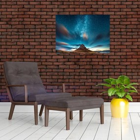 Obraz na szkle - niebieska Droga Mleczna (70x50 cm)