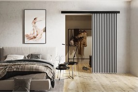 Emporius drzwi naścienne 80 cm Belor - nowoczesne drzwi z imitacją lameli, drzwi naścienne białe