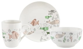 Florina 3-częściowy zestaw porcelany Rybki