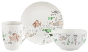 Florina 3-częściowy zestaw porcelany Rybki