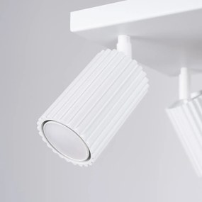 Plafon czteropunktowy KARBON 4 biały kwadratowy SOLLUX  LIGHTING
