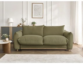 Zielona rozkładana sofa 214 cm Ernest – Bobochic Paris