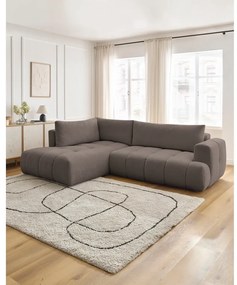 Szarobrązowy rozkładany/ze schowkiem narożnik (lewostronny/w kształcie litery L) Fuji – Bobochic Paris