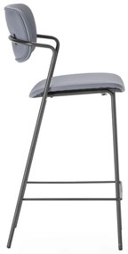 Ciemnoszare hokery zestaw 2 szt. (wysokość siedziska 68 cm) Maika – Marckeric