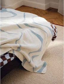 Niebiesko-kremowy koc 150x200 cm Felu – noo.ma