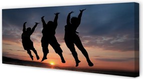 Fotoobraz na płótnie Ludzie na Tle Zachodu i Chmur