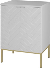 Szafka pod umywalkę nablatową Aspen 09, biały mat/złoty, 60 cm - zestaw 1