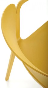 K491 krzesło plastik musztardowy z oparciem nowoczesne skandynawski