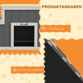 PawHut Schody dla psa 2 w 1 Design Wielofunkcyjne schody i rampa Naturalny szary | Aosom PL