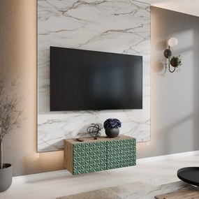 Szafka RTV wisząca ROVA 100 cm do Salonu pod Telewizor - Dąb artisan