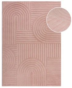 Różowy dywan wełniany Flair Rugs Zen Garden, 120x170 cm
