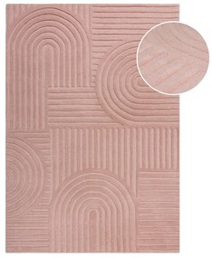 Różowy dywan wełniany Flair Rugs Zen Garden, 160x230 cm