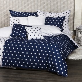 4Home pościel bawełniana Stars Navy blue, 160 x 200 cm, 70 x 80 cm