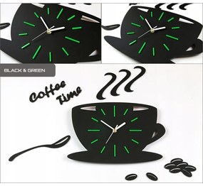 Zegar na ścianę do kuchni naklejany filiżanka cichy czarny do kuchni salonu
