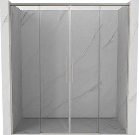 Mexen Rox Duo drzwi prysznicowe rozsuwane 170 cm, transparent, nikiel szczotkowany - 8C2-170-002-97-00