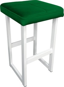 Hoker ALEX krzesło barowe tkanina Welur podstawa metalowa : Kolor Stelaża - Biały, Kolor tkaniny - VELVET - MG25, Wysokość - 60 cm