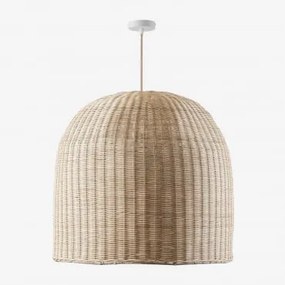 Lampa Sufitowa Wisząca Flandria Naturalny - Biała & Ø80 Cm - ↑65 Cm Flandes - Sklum