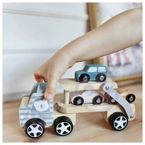 Viga polarb drewniana laweta z samochodzikami montessori