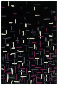 Dywan nowoczesny Luna Elements Czarno-Fioletowy 140 cm x 200 cm