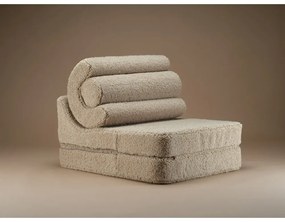 Jasnobrązowy fotel dziecięcy z materiału bouclé Flipster – Wigiwama