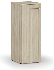Szafa biurowa niska z drzwiami PRIMO WOOD, 400 x 420 x 1087 mm, dąb naturalny