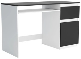 Biurko komputerowe młodzieżowe szkolne 120 cm REMI1 Biały/Czarny