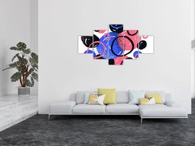 Obraz - Motyw z kółkami w żywych kolorach (125x70 cm)