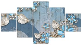 Obraz - Niebieskie kwiaty (125x70 cm)