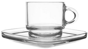 Orion Zestaw szklanych kubków z podstawkami Cozy 6szt., 0,091 ml, 91 ml