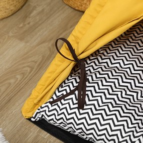 PawHut Namiot Tipi dla Kotów Łóżko w Stylu Żółtym Domek dla Zwierząt | Aosom PL