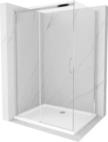 Mexen Omega kabina prysznicowa rozsuwana 100 x 80 cm, transparent, chrom + brodzik Flat - 825-100-080-01-00-4010