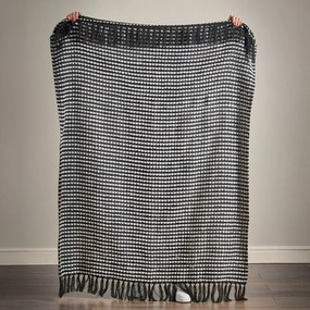 Czarny koc 125x150 cm Stab Stitch – Catherine Lansfield