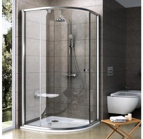 Ravak 37677U00Z1 - Kabina prysznicowa PIVOT trójdzielna półokrągła satynowa 90x90 cm