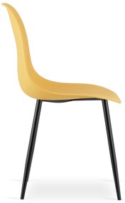 Zestaw 2 musztardowych krzeseł OSAKA z czarnymi nogami