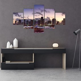 Obraz metropolii z drapaczami chmur (125x70 cm)