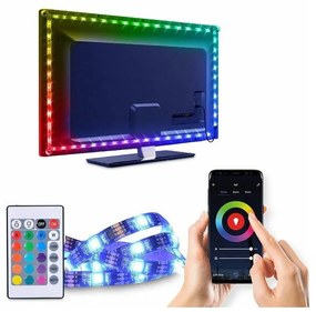 Solight WM58 - LED RGB Pasek do TV LED/6W/5V Wi-Fi Tuya + pilot zdalnego sterowania