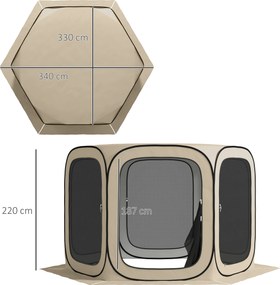 Outsunny Namiot Campingowy typu Pop-up, Przenośny, Ochrona UPF50+, Siatkowe Boki, Stalowe Pręty, Khaki